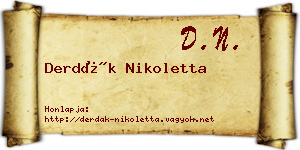 Derdák Nikoletta névjegykártya