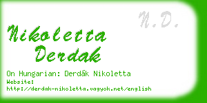 nikoletta derdak business card